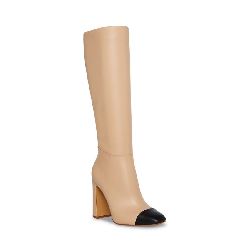 Botas Hasta La Rodilla Steve Madden Arielle Cuero Mujer Beige | ES XK0S38